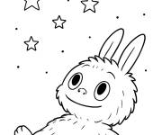 Coloriage Labubu regarde les &eacute;toiles