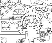 Coloriage Labubu s'amuse sur la plage