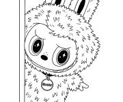 Coloriage Labubu se cache derri&egrave;re la porte