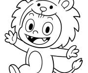 Coloriage Labubu se d&eacute;guise en lion