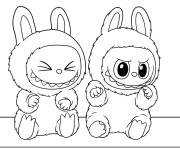 Coloriage Labubu se moque de son ami