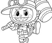 Coloriage Labubu tenant un marteau