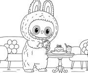 Coloriage et dessins gratuit Labubu Zimomo et du petit g&acirc;teau à imprimer