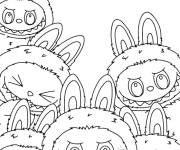 Coloriage Les Labubu ensemble mignons
