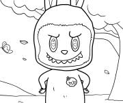Coloriage M&eacute;ga Labubu dans la nature