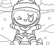 Coloriage P&egrave;re No&euml;l Labubu pour enfants