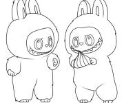 Coloriage s&eacute;same et litchi Labubu