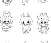Coloriage Tous les costumes Labubu
