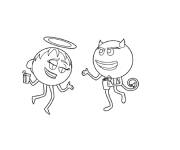Coloriage et dessins gratuit Ange et Diable le film d'&eacute;moji à imprimer