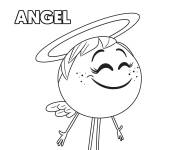 Coloriage L'émoji Angel du film Monde Secret Des Emojis