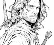 Coloriage Aragorn r&eacute;aliste
