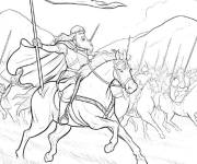 Coloriage Arm&eacute;e essayant &agrave; sauver Rohan