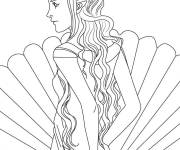 Coloriage Arwen en tr&egrave;s belle robe