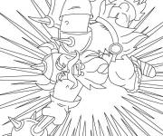 Coloriage Bataille &eacute;pique contre les orcs de sauromon