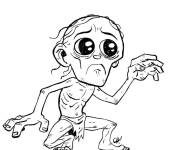 Coloriage Caricature de Gollum