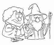 Coloriage Chibi Gandalf et le hobbit