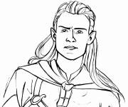 Coloriage Elfe courageux du Seigneur des anneaux