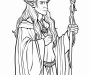 Coloriage Elfe d&eacute;taill&eacute; du seigneur des anneaux