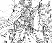 Coloriage &Eacute;omer &agrave; cheval