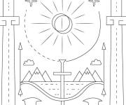 Coloriage &Eacute;p&eacute;e d'Elendil dans un cadre d&eacute;coratif