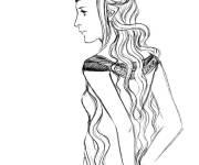Coloriage Femme elfe du Seigneur des anneaux