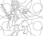 Coloriage Frodon courant avec l'Anneau Unique