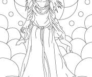 Coloriage Galadriel se tenant dans une lumi&egrave;re radieuse