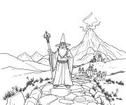 Coloriage Gandalf de Seigneur Des Anneaux de cartoon