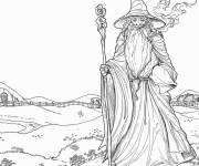 Coloriage Gandalf en plein air