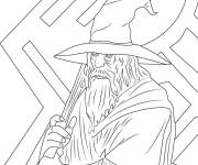 Coloriage Gandalf tenant sa pipe