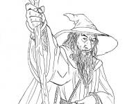 Coloriage Gandalf utilisant son pouvoir