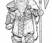 Coloriage Gimli de Seigneur des Anneaux r&eacute;aliste