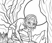 Coloriage Gollum dans la cave
