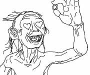Coloriage et dessins gratuit Gollum qui aime l'anneau à imprimer
