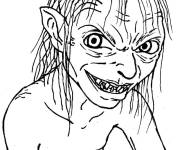 Coloriage Gollum qui fait peur