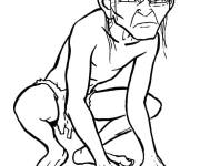 Coloriage et dessins gratuit Gollum qui r&ecirc;ve de porter l'anneau à imprimer