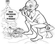 Coloriage Golum tenant l'anneau