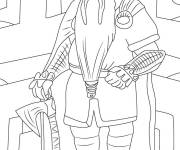 Coloriage Guerrier nain avec une hache du Seigneur des Anneaux