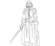 Coloriage Guerrier Seigneur des anneaux
