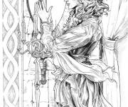 Coloriage Guerri&egrave;re de conte du Seigneur des anneaux