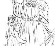Coloriage Hobbit et Gandalf