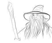 Coloriage et dessins gratuit Illustration du sorcier Gandalf à imprimer