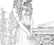 Coloriage La beaut&eacute; de l'elfe amoureuse de Aragorn