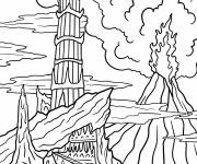 Coloriage Le Mont du Destin du Seigneur des Anneaux