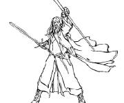 Coloriage Le puissant sorcier Gandalf