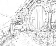 Coloriage Le retour des Hobbits &agrave; leur maison