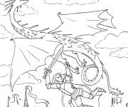 Coloriage Legolas contre le dragon