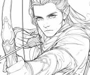Coloriage Legolas d&eacute;taill&eacute;
