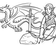 Coloriage Legolas Vertefeuille et le dragon