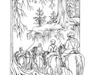 Coloriage Les hobbits dans la for&ecirc;t